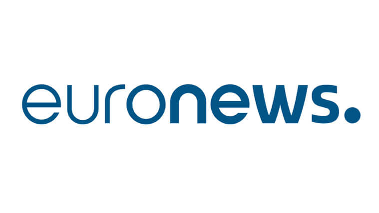 Sfondo con logo Euronews (in albanese)
