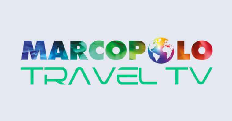 Sfondo con logo Marcopolo Travel TV